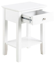 Load image into Gallery viewer, Linnea Bedside Table With 1 Drawer And Shelf 45x34x62.8 cm Lavish White Bedroom Furniture
