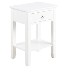 Load image into Gallery viewer, Linnea Bedside Table With 1 Drawer And Shelf 45x34x62.8 cm Lavish White Bedroom Furniture
