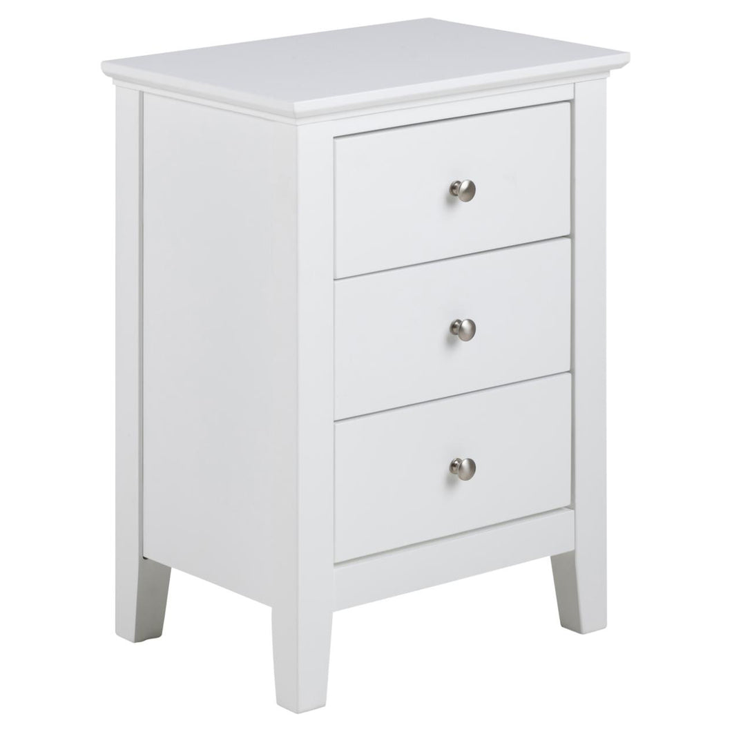 Linnea Bedside Table With 2 Drawers 45x34x62.8 cm Chic White Bedroom Furniture