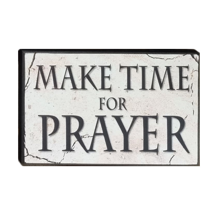 Make Time For Prayer Wooden Gift Sign Plaque 25x16cm