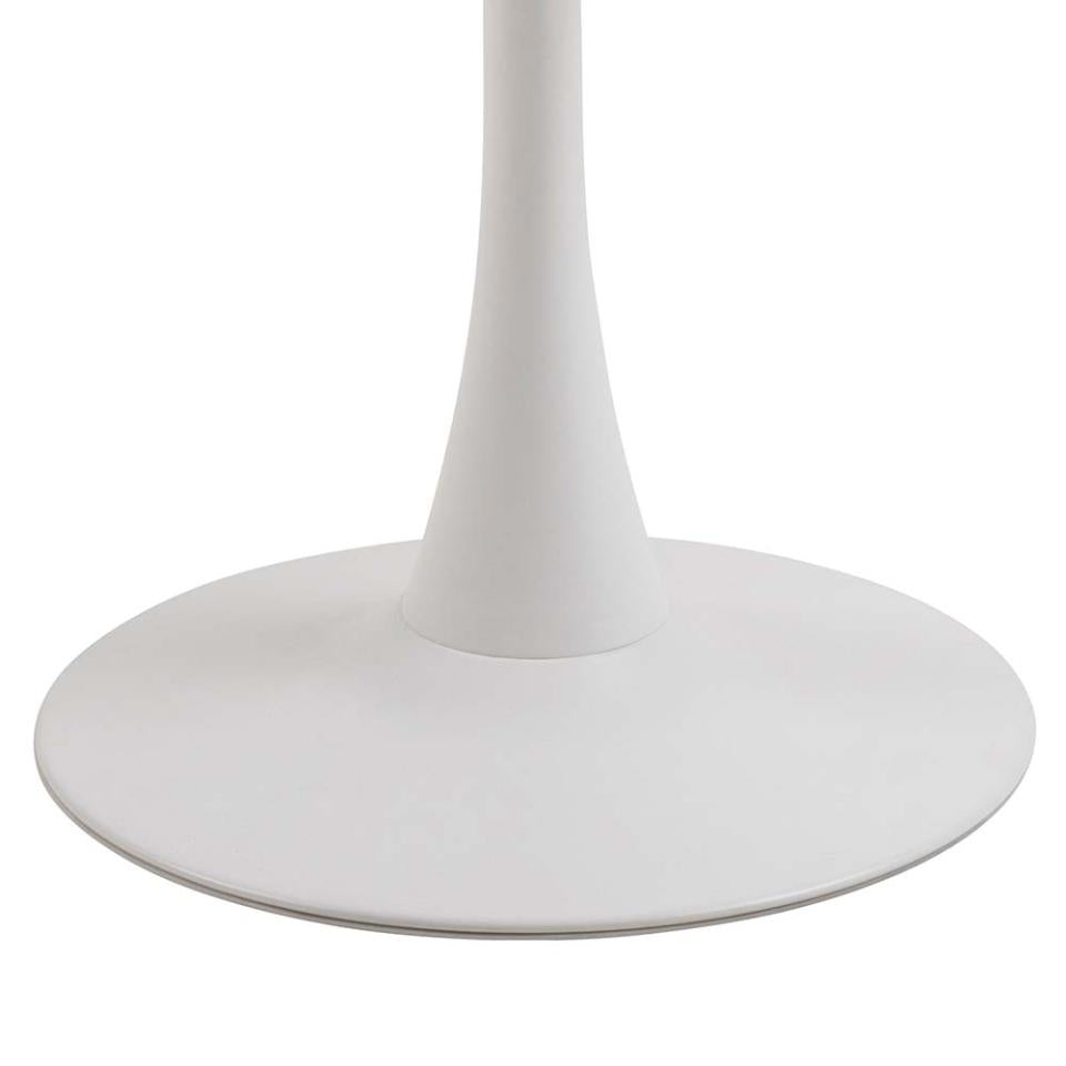 Malta Round White Ceramic Designer Dining Table With Solid Curve Metal Base 90x75cm