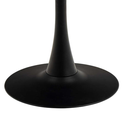 black dining table pedestal base on a white background