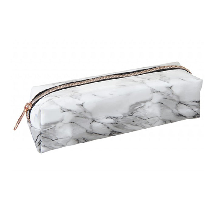 Marble And Rose Gold Design Zip Up Pencil Or Make Up Case