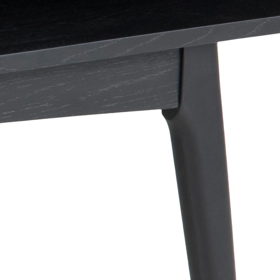 Marte Oak Coffee Table With Compartment Shelf Black 130x70cm