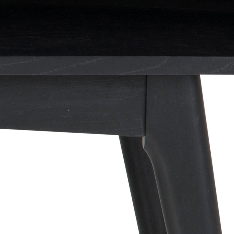 Marte Oak Coffee Table With Compartment Shelf Black 130x70cm