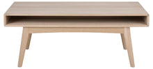 Load image into Gallery viewer, Marte White Oak Coffee Table With Compartment Shelf 130x70cm
