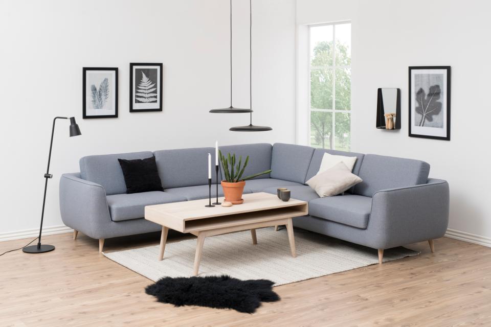 Marte Oak Coffee Table With Compartment Shelf White 130x70cm