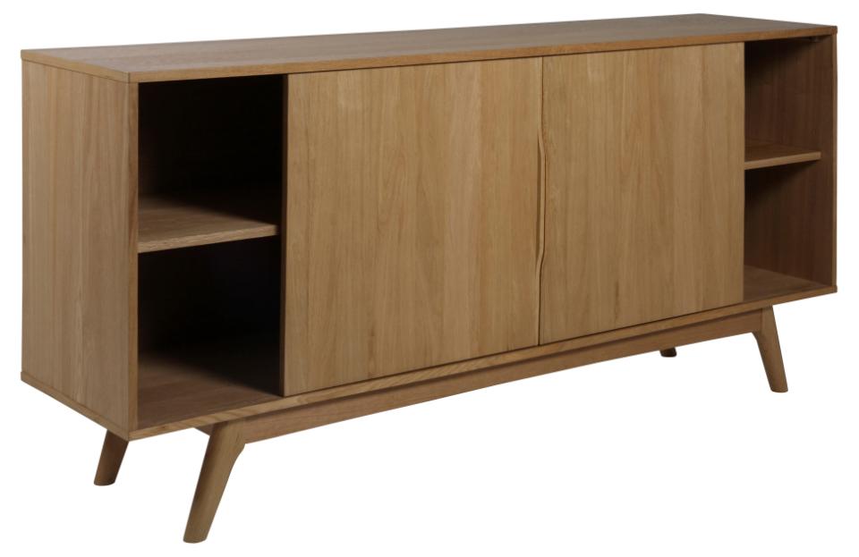 Marte Sideboard High Class Large Solid Oak Cabinet 2 Slide Doors, 4 Drawers 180x44x84cm