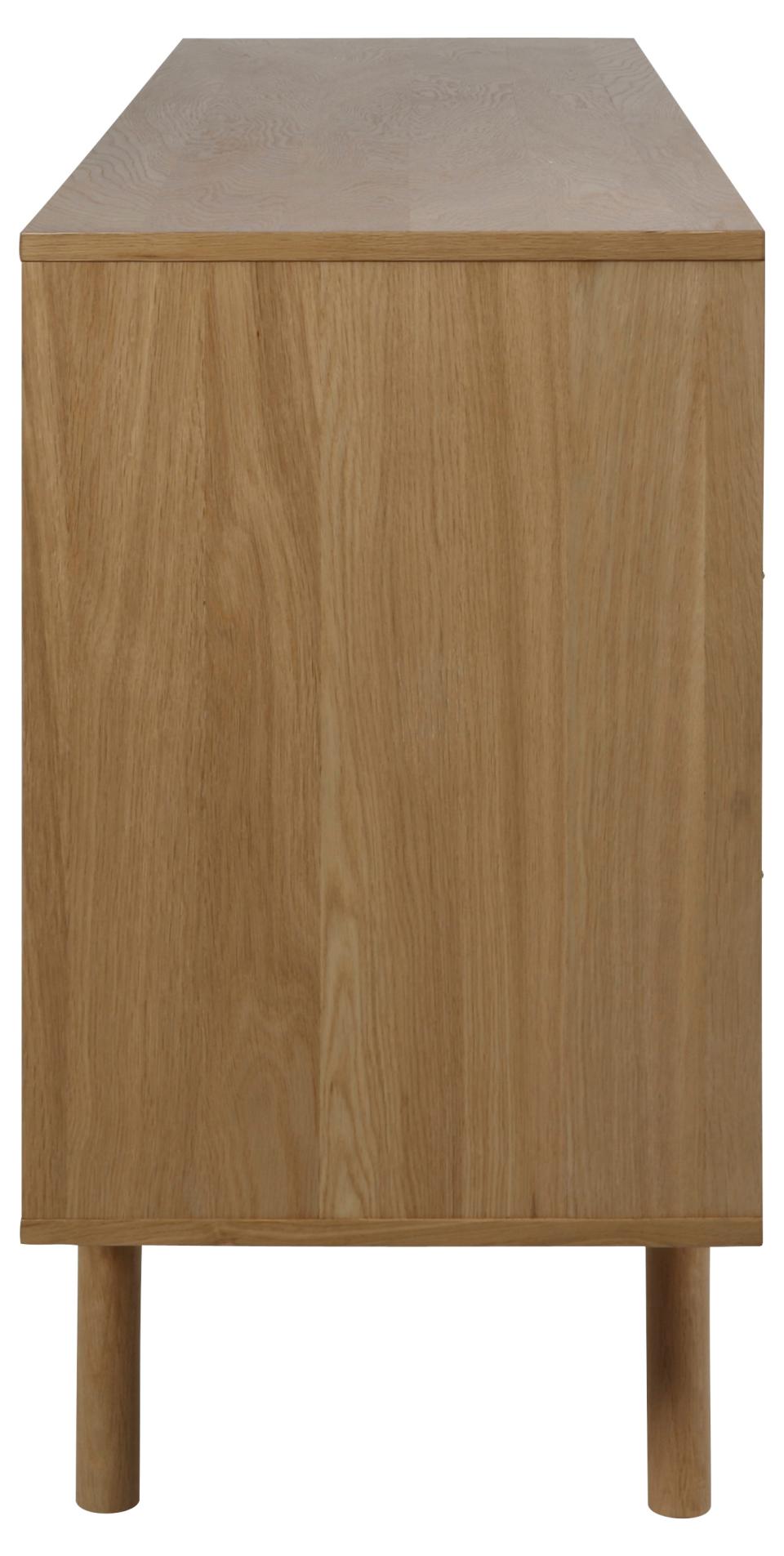 Marte Sideboard High Class Large Solid Oak Cabinet 2 Slide Doors, 4 Drawers 180x44x84cm