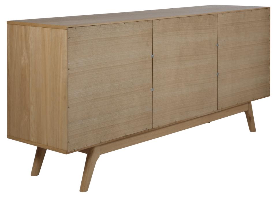 Marte Sideboard High Class Large Solid Oak Cabinet 2 Slide Doors, 4 Drawers 180x44x84cm