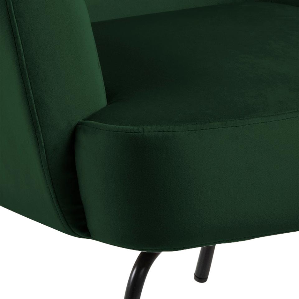 Melissa Soft Fabric Comfort Resting Chair With Solid Powder Coated Metal Base In Green, Grey Or Blue