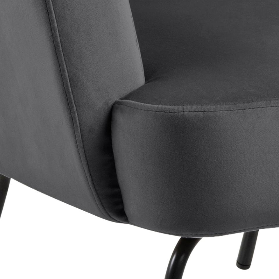 Melissa Soft Fabric Comfort Resting Chair With Solid Powder Coated Metal Base In Green, Grey Or Blue