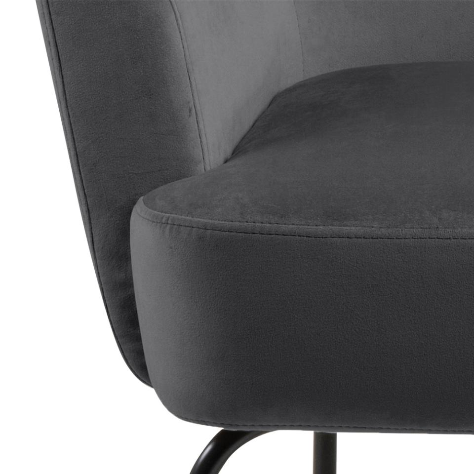 Melissa Soft Fabric Comfort Resting Chair With Solid Powder Coated Metal Base In Green, Grey Or Blue
