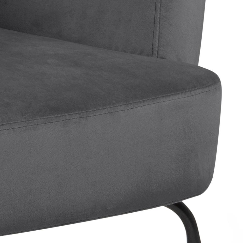 Melissa Soft Fabric Comfort Resting Chair With Solid Powder Coated Metal Base In Green, Grey Or Blue