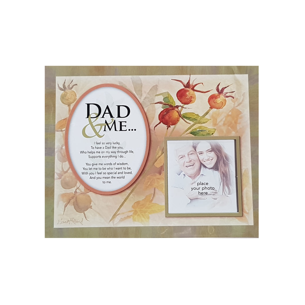Dad And Me Floral Memory Mount Gift With A Beautiful Verse Poem And Space For Photo