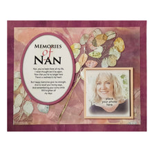 Load image into Gallery viewer, Memories Of Nan Memorial Floral Photo Mount Gift With A Beautiful Verse
