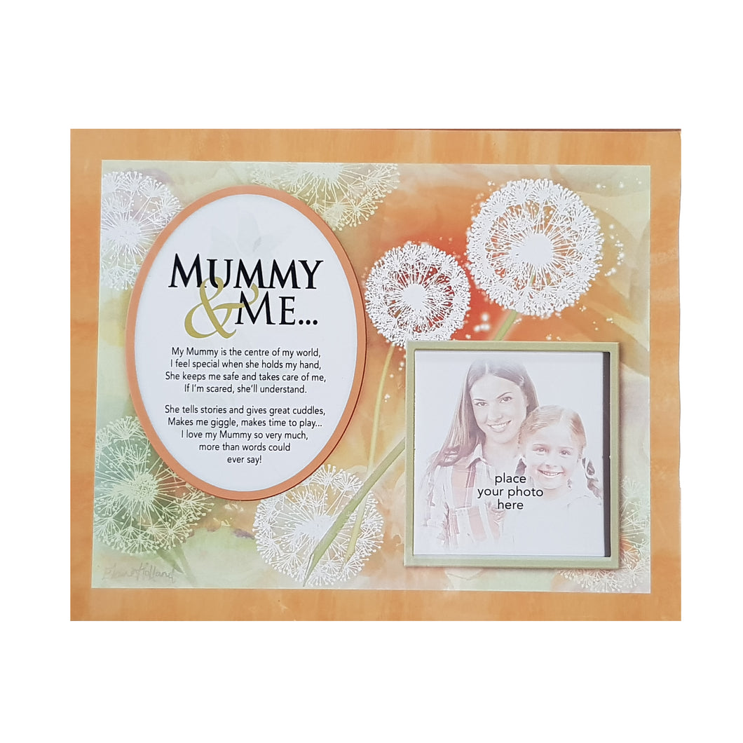 Mummy And Me Floral Photo Memory Mount With A Beautiful Verse Poem And Space For Photo