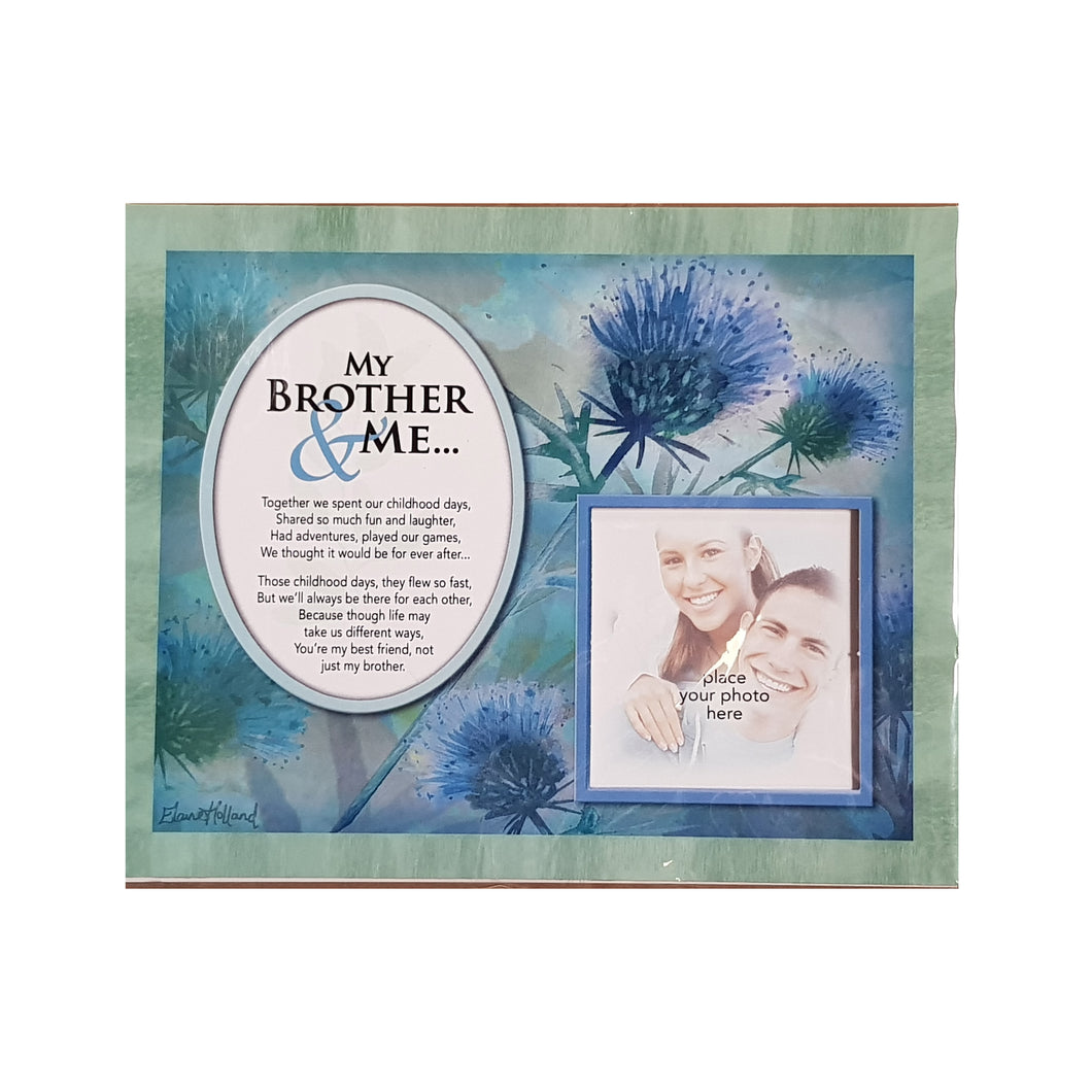 Brother And Me Floral Photo Memory Mount With A Beautiful Verse Poem And Space For Photo