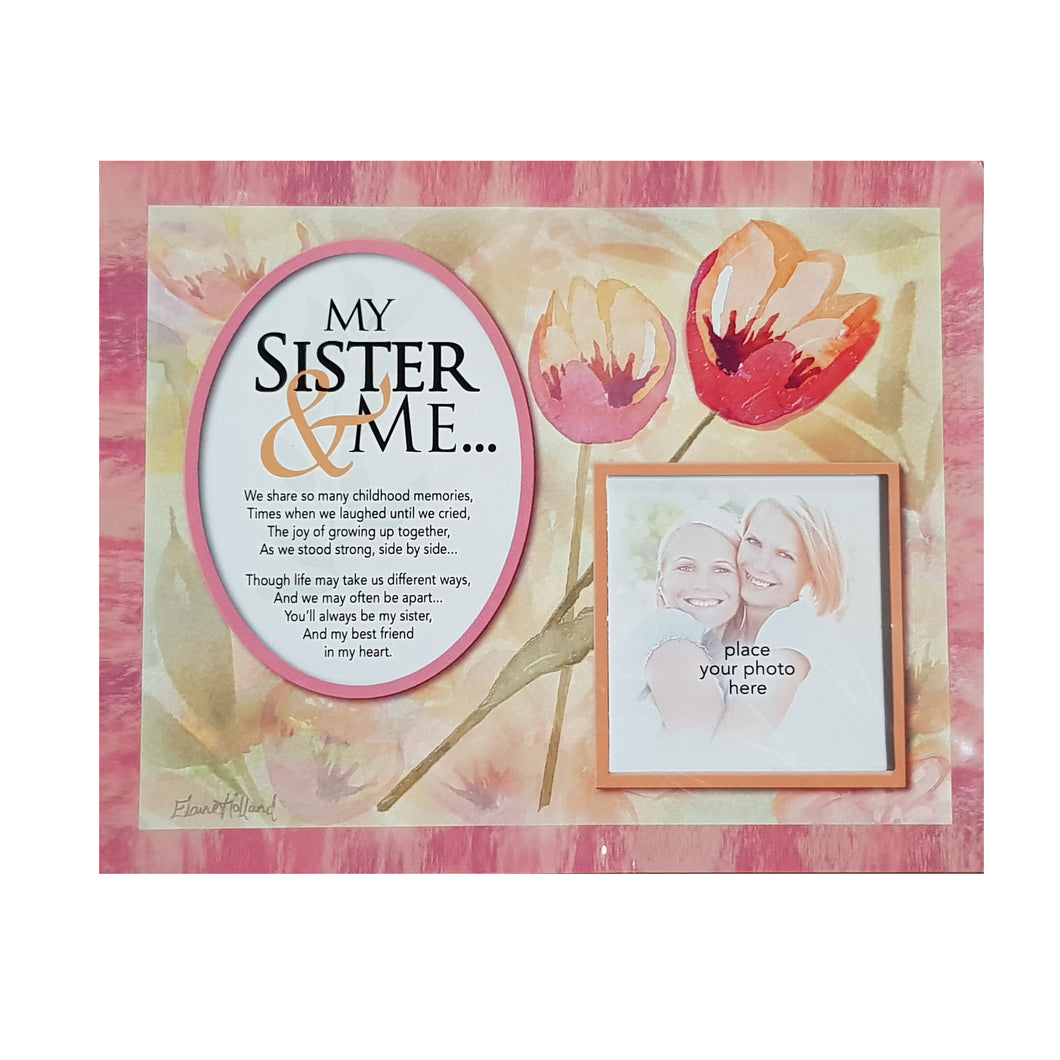Sister And Me Floral Photo Memory Mount Gift With A Beautiful Verse Poem And Space For Photo