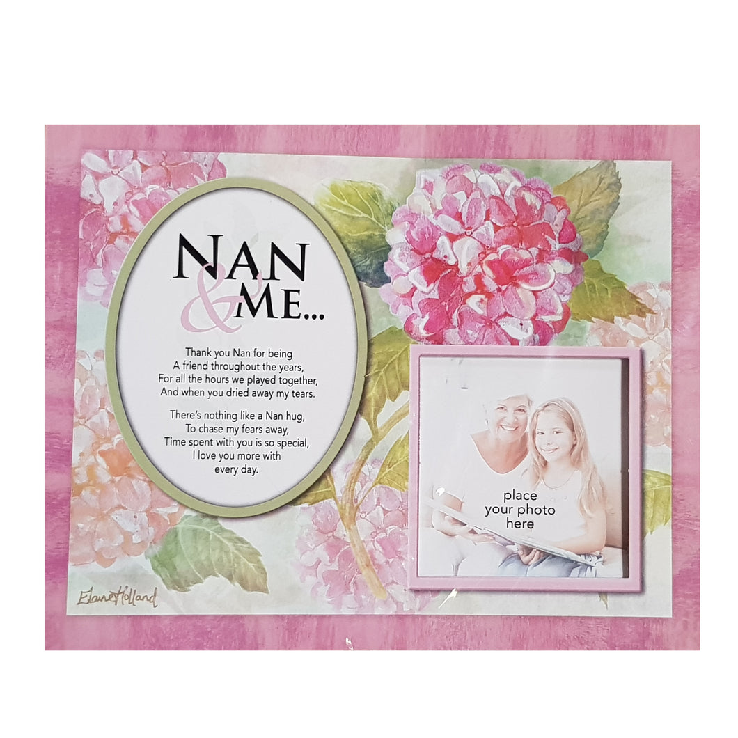 Nan And Me Floral Photo Memory Mount Gift With A Beautiful Verse Poem And Space For Photo