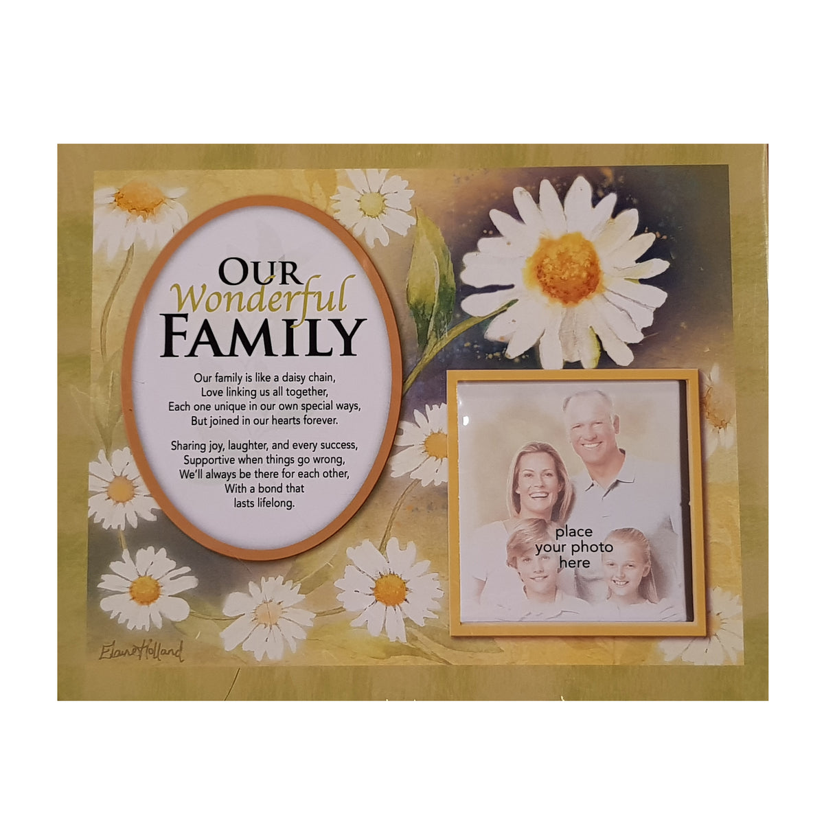 Wonderful Family Floral Daisy Memory Mount Gift With A Beautiful Verse Poem And Space For Photo