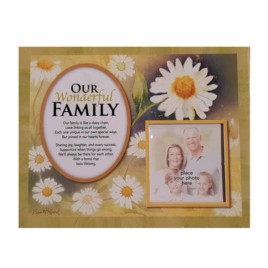 Wonderful Family Floral Daisy Memory Mount Gift With A Beautiful Verse Poem And Space For Photo