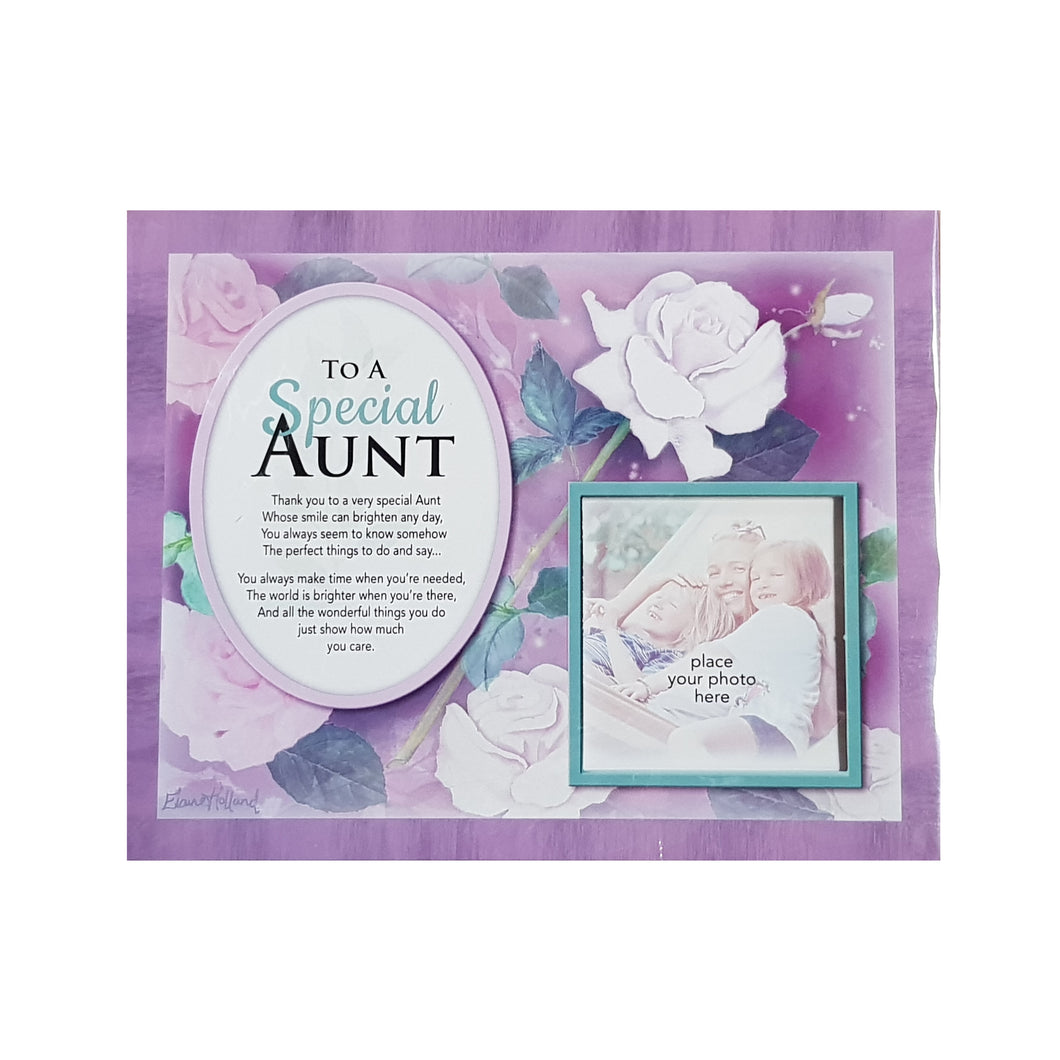 Special Aunt Floral Photo Memory Mount Gift With A Beautiful Verse Poem And Space For Photo