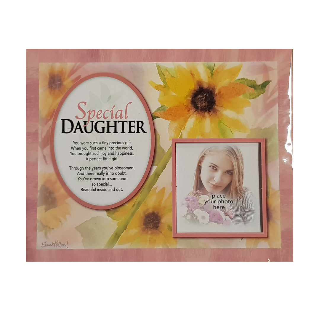 Special Daughter Floral Photo Memory Mount Gift With A Beautiful Verse Poem And Space For Photo