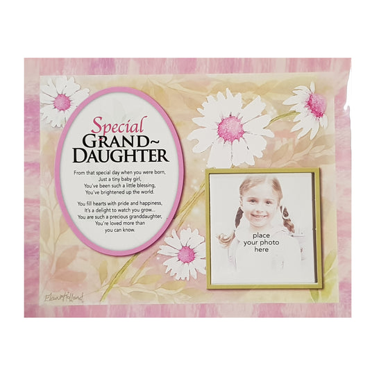 Special Grand Daughter Floral Photo Memory Mount Gift With A Beautiful Verse Poem And Space For Photo