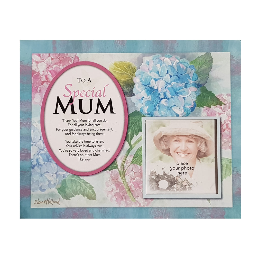 Special Mum Floral Photo Memory Mount Gift With A Beautiful Verse Poem And Space For Photo