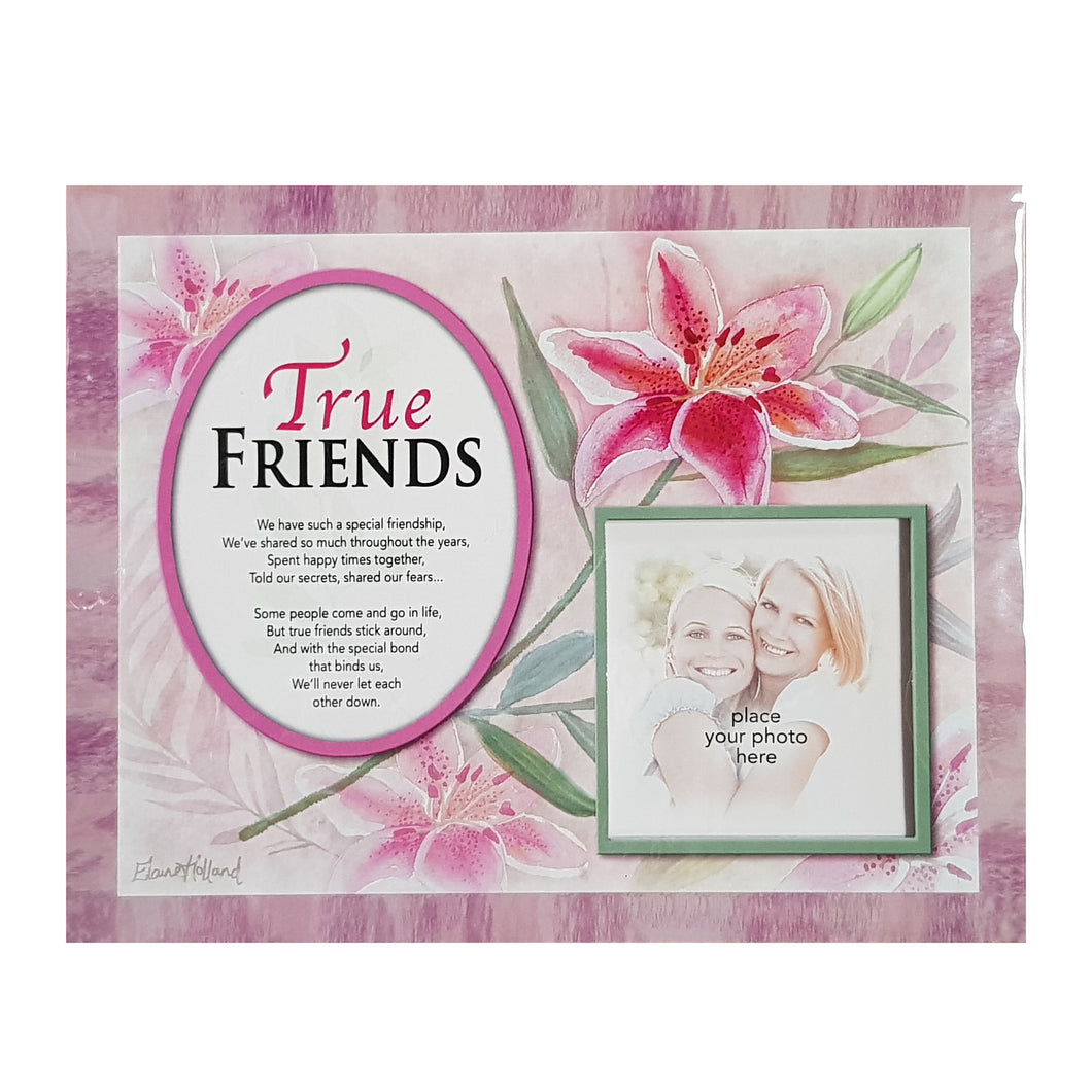 True Friends Floral Watercolour Memory Mount Gift With A Beautiful Verse Poem And Space For Photo
