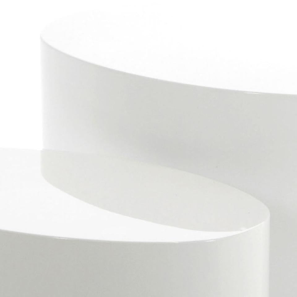 Mice Coffee Side Table Set In White High Gloss Versatile Space Saving 2pcs 33x48x40