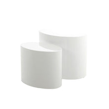 Load image into Gallery viewer, Mice Coffee Side Table Set In White High Gloss Versatile Space Saving 2pcs 33x48x40
