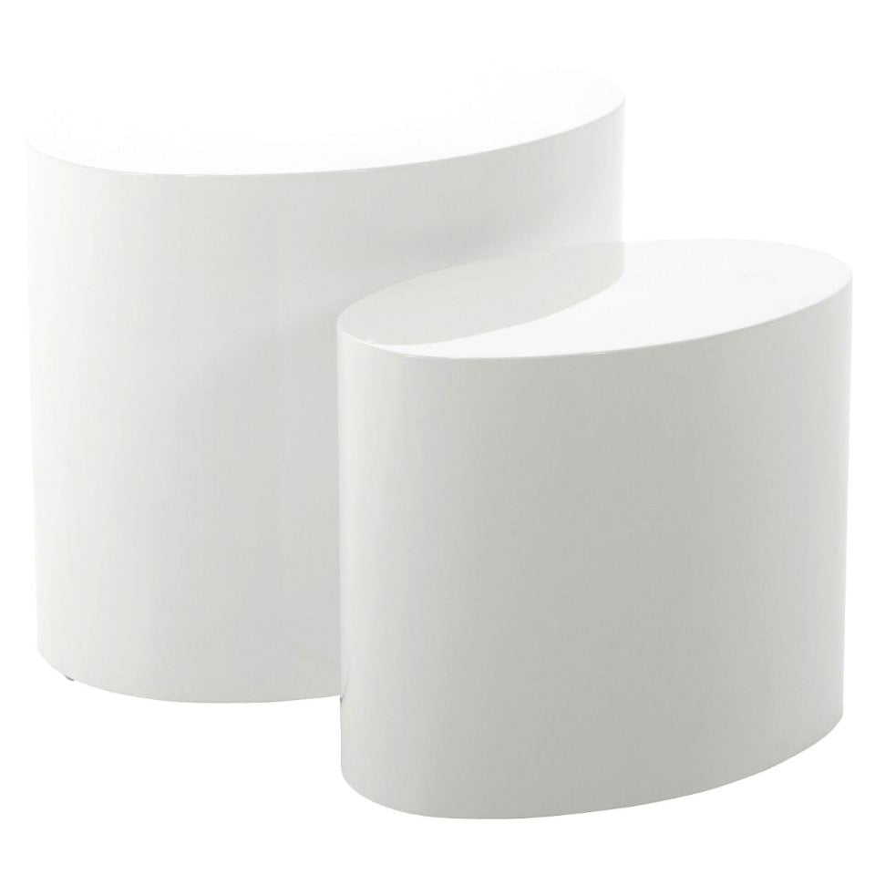 mice 2 set coffee table in white gloss on a white background