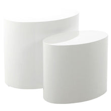 Load image into Gallery viewer, Mice Coffee Side Table Set In White High Gloss Versatile Space Saving 2pcs 33x48x40
