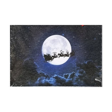 Load image into Gallery viewer, Mini LED Light Up Christmas Hanging Or Standing Canvas Picture 15x10cm Sleigh Passing Full Moon Scene
