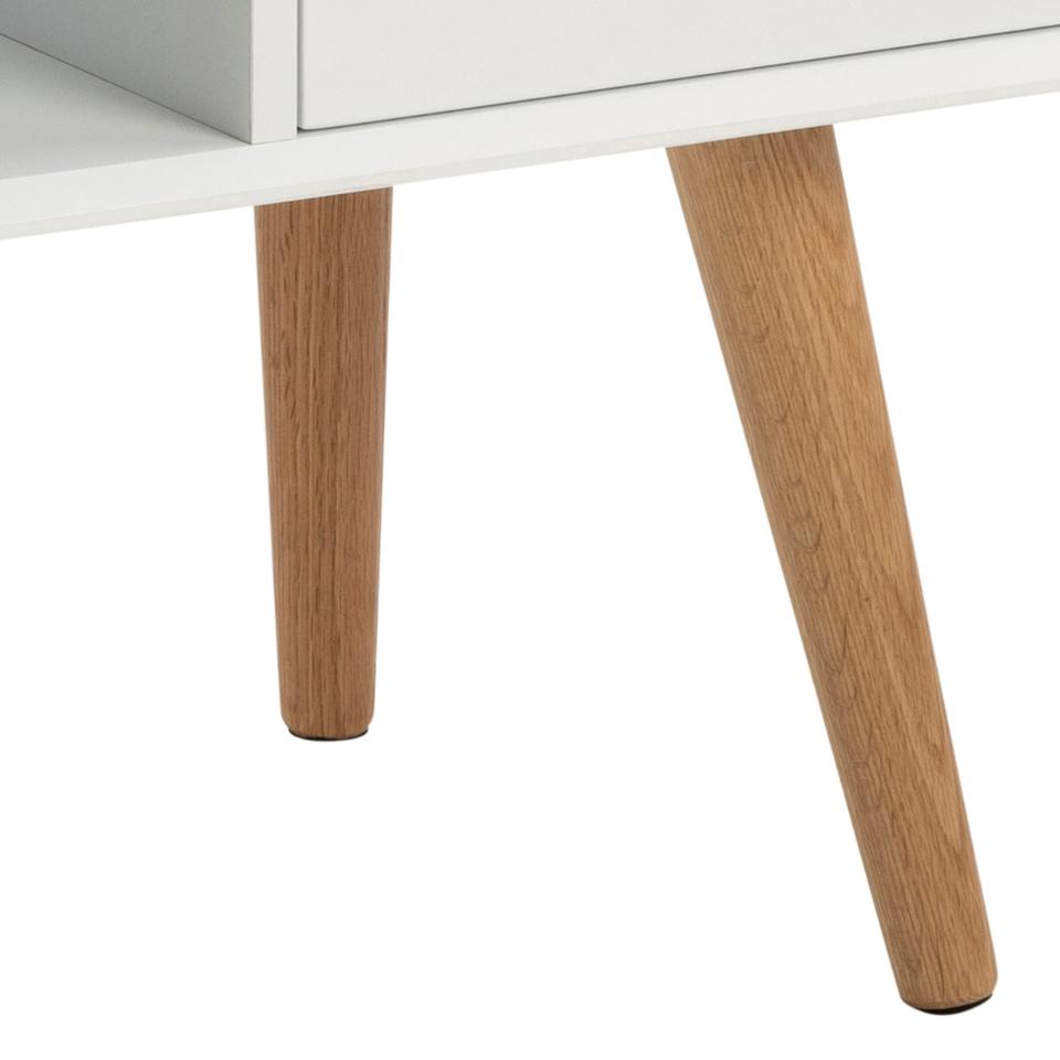 Mitra Chic White Sideboard Cabinet With 2 Doors And Shelves 96x38x61.5cm