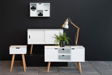 Load image into Gallery viewer, Mitra Chic White Sideboard Cabinet With 2 Doors And Shelves 96x38x61.5cm
