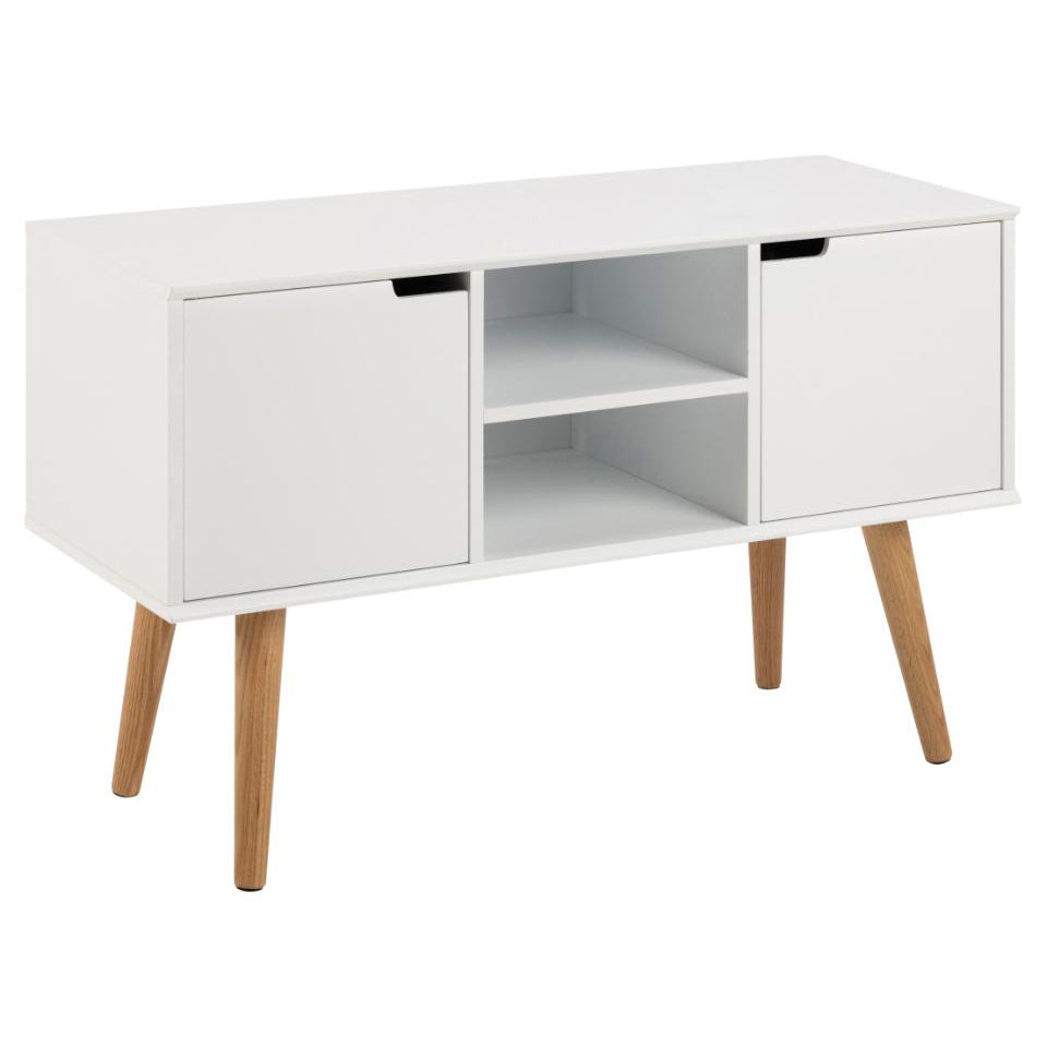Mitra Chic White Sideboard Cabinet With 2 Doors And Shelves 96x38x61.5cm