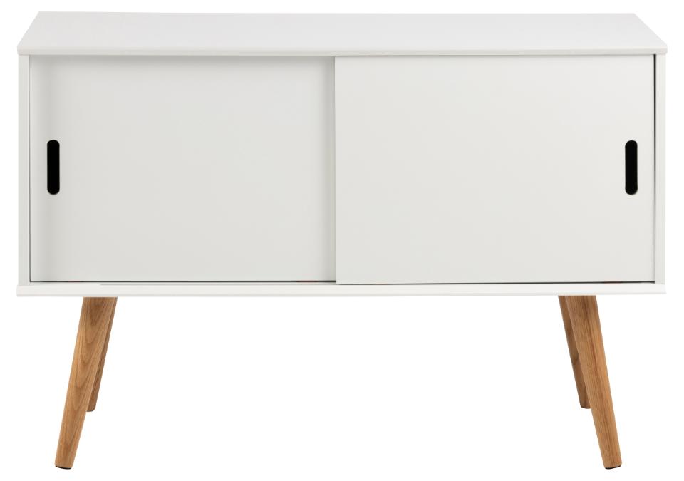 Mitra Chic White Buffet Sideboard Bedroom Home Office Cabinet With 2 Doors And Shelves 100x38x68cm