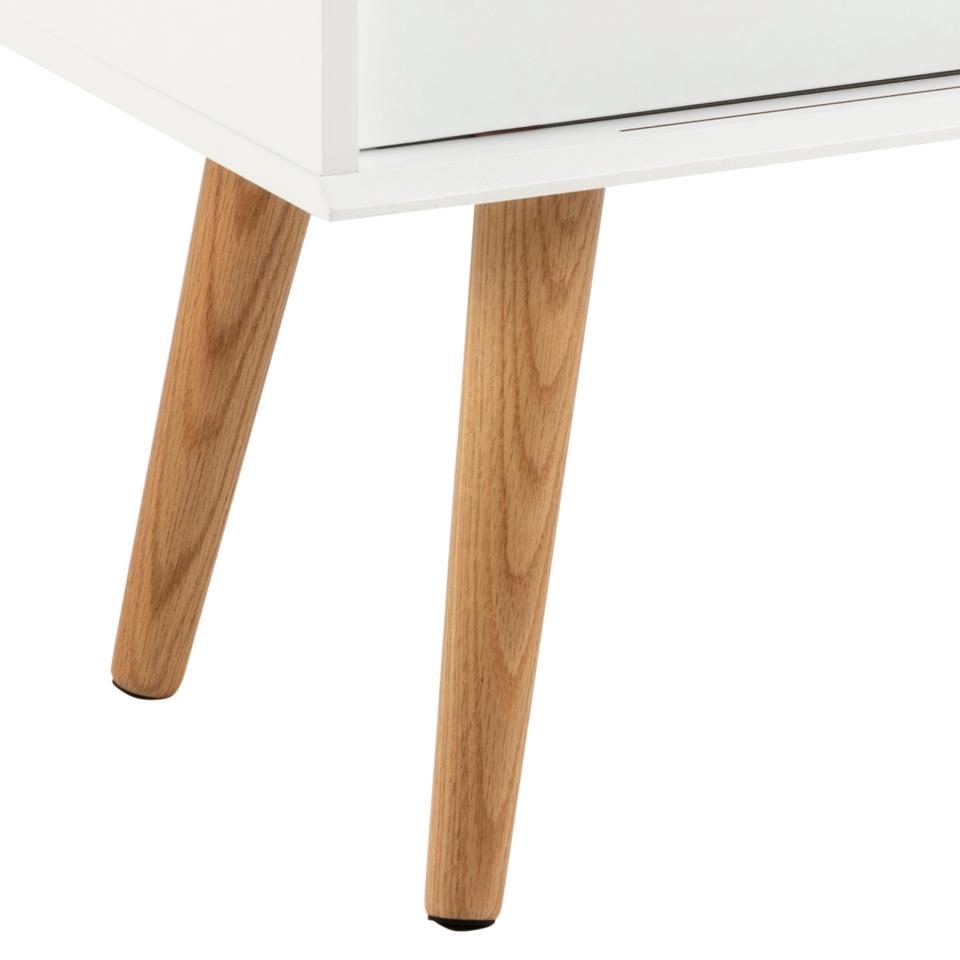 Mitra Chic White Buffet Sideboard Bedroom Home Office Cabinet With 2 Doors And Shelves 100x38x68cm
