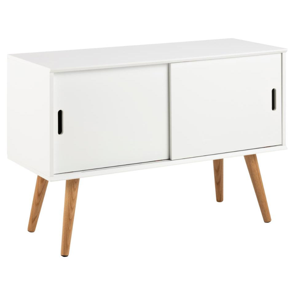 Mitra Chic White Sideboard Cabinet With 2 Doors And Shelves 100x38x68cm