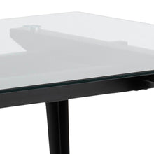 Load image into Gallery viewer, Monti Clear Glass Dining Table With Black Metal Base 180cm
