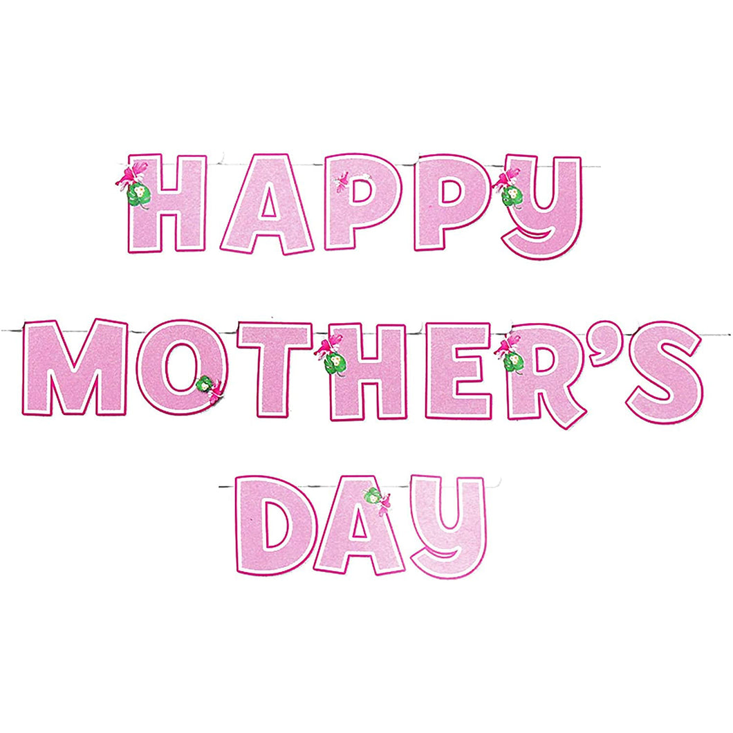 Happy Mothers Days Banner Garland 1.8m Length Pink