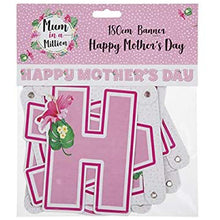 Load image into Gallery viewer, Happy Mothers Days Banner Garland 1.8m Length Pink
