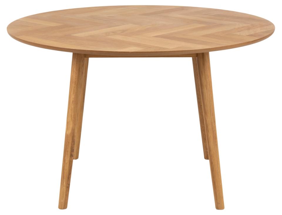 Negano Chene Round Designer Herringbone Oak Dining Table 120x75cm