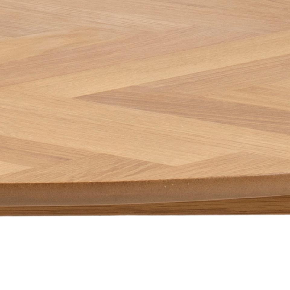 Negano Chene Round Designer Herringbone Oak Dining Table 120x75cm