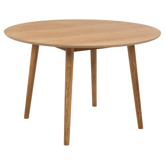 Negano Chene Round Designer Natural Oak Dining Table 4 Seats 120x75cm