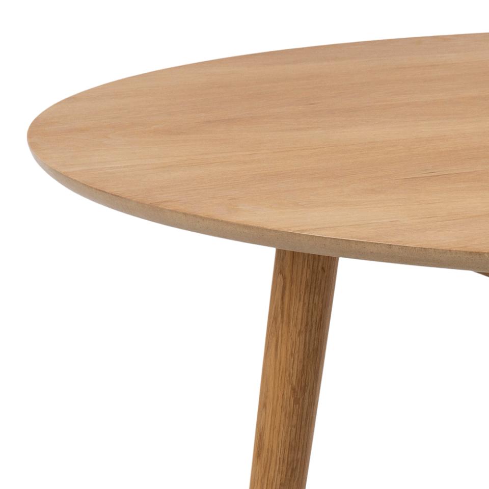 Negano Chene Round Designer Natural Oak Dining Table 4 Seats 120x75cm