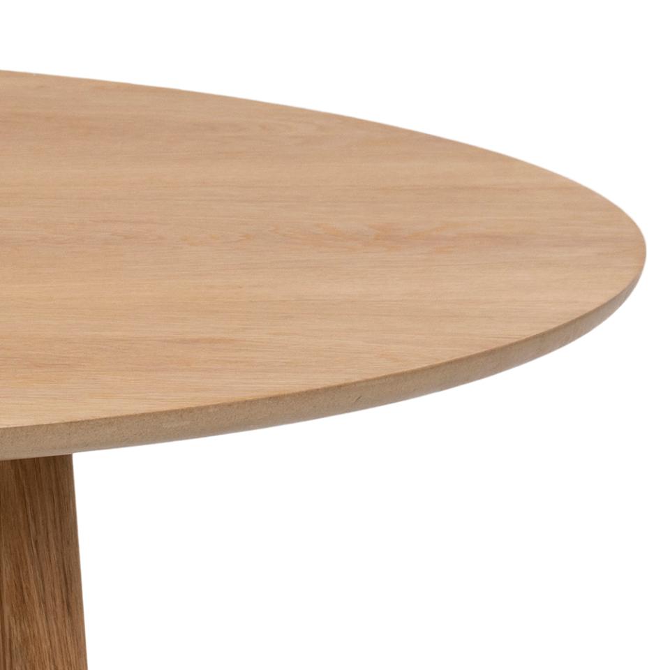 Negano Chene Round Designer Natural Oak Dining Table 4 Seats 120x75cm
